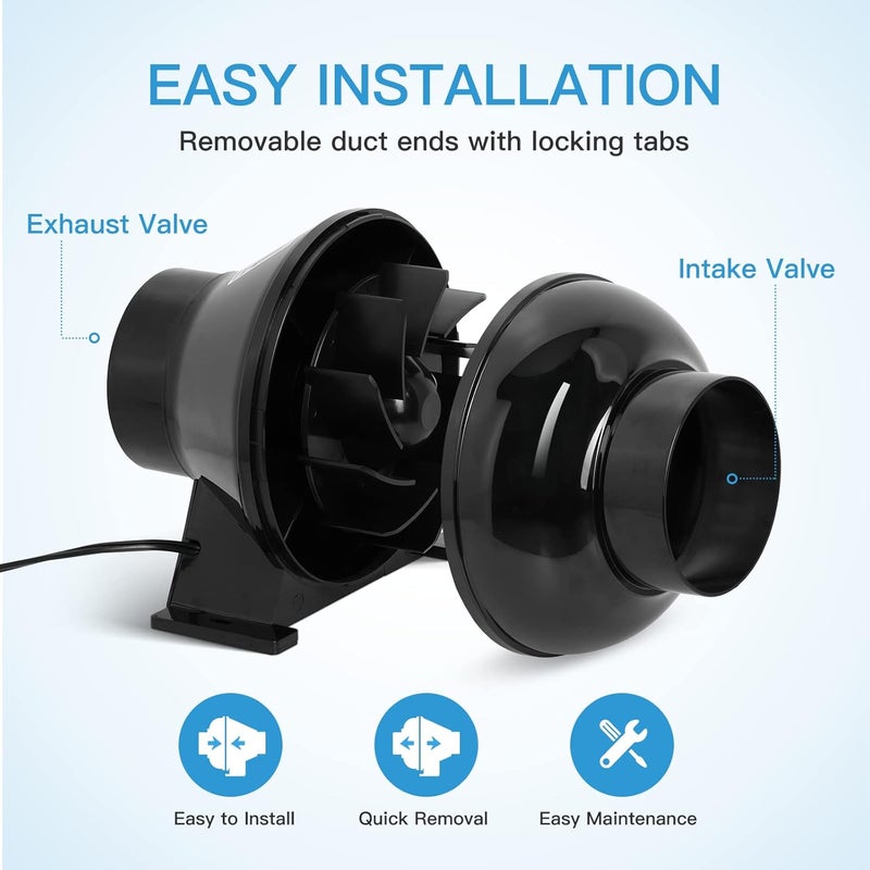 I-Power 4 Inch 230 CFM Inline Duct Ventilation Fan Quiet Vent Blower for Hydroponics Grow Tent, Greenhouse Air Circulation, Upgrade - Image 5